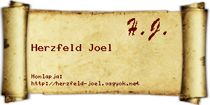 Herzfeld Joel névjegykártya